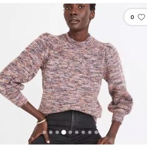 Madewell Women Eaton Puff Sleeve Pullover Sweater Size L